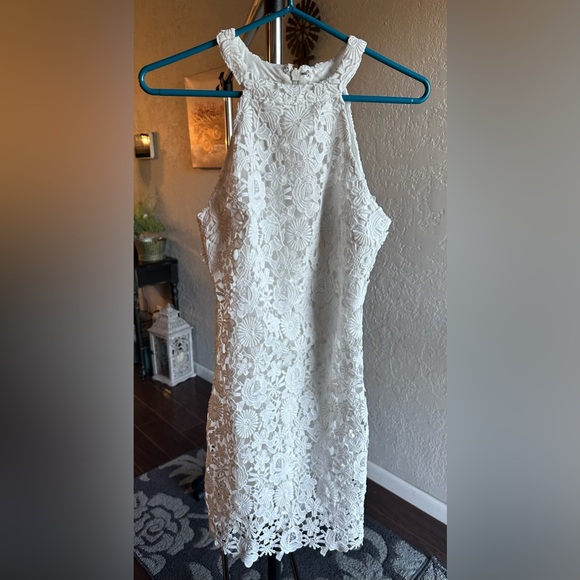 Lulu’s NWOT Love Poem Ivory Lace Mini Dress - Picture 2 of 4